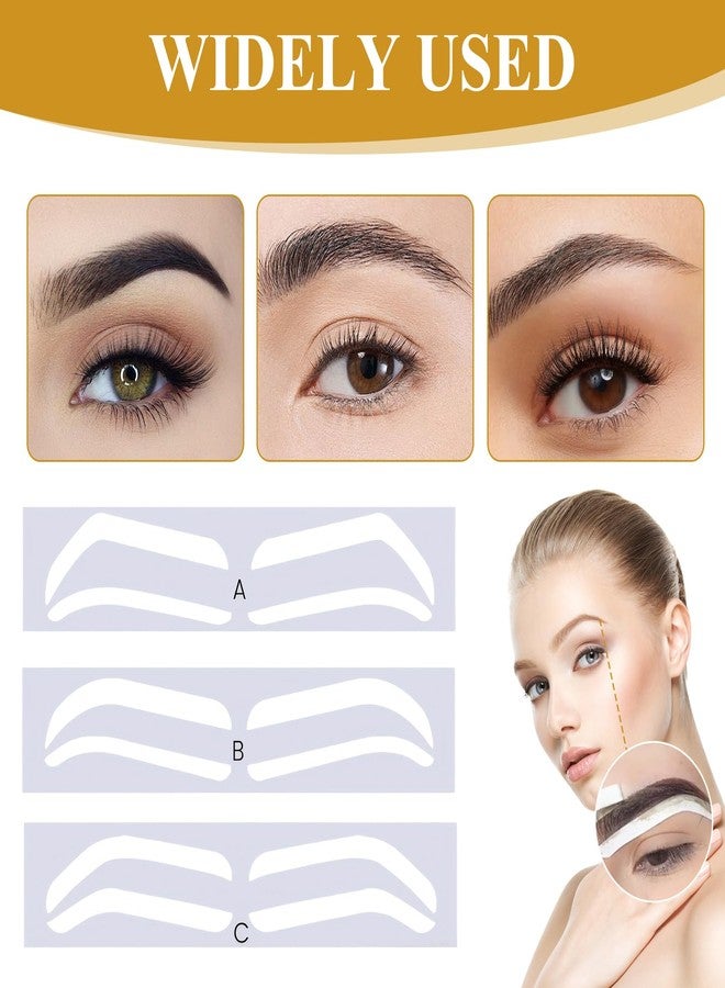 PKRFCJ 24 Pairs Eye Brow Stencils for Women, Eyebrow Stencil Stickers Disposable, Eyebrow Stencils for Shaping 3 Shapes, Airbrush Eye brow Sticker Stencil for Tinting Makeup - Image 4